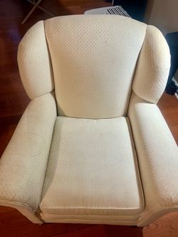 Cream Fabric Wingback Armchair