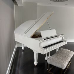 White Baby Grand Piano – Restored Wm. Knabe – $6,200 – Plantation