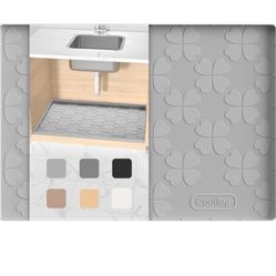 Waterproof Under Sink Mat 34" x 22" for Kitchen Bathroom, Easy to Clean Silicone Cabinet Shelf Liner, Kitchen Organizers and Storage Sink Tray Mat Lig
