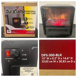 Duraflame Personal Fire Cube 1500W Portable Electric Heater. 