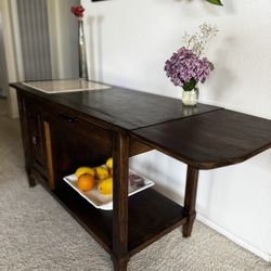 Antique Italian Farmhouse Table with Marble Cutting Board 