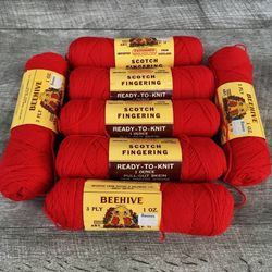 Lot 7 Vintage Beehive 3 Ply Fingering Weight Wool Yarn