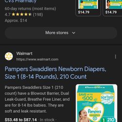 Pampers Swaddlers Newborn And Size 1