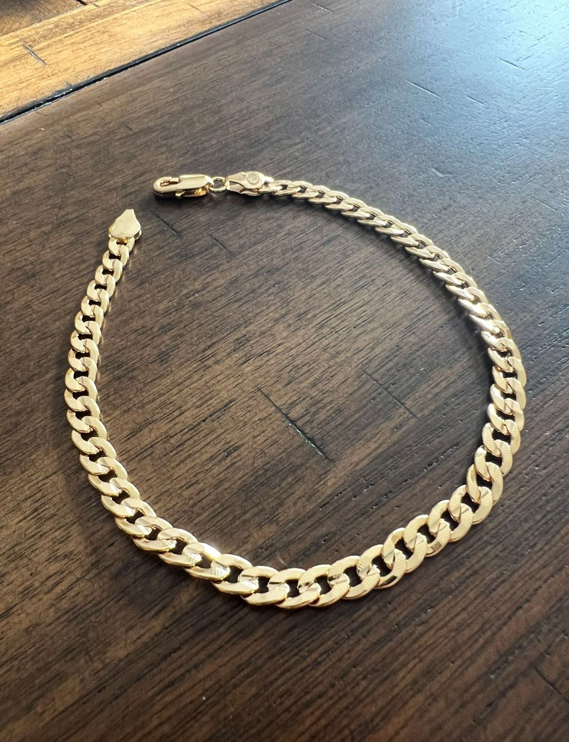 Gold Plated 10 Inch Cuban Chain Anklet