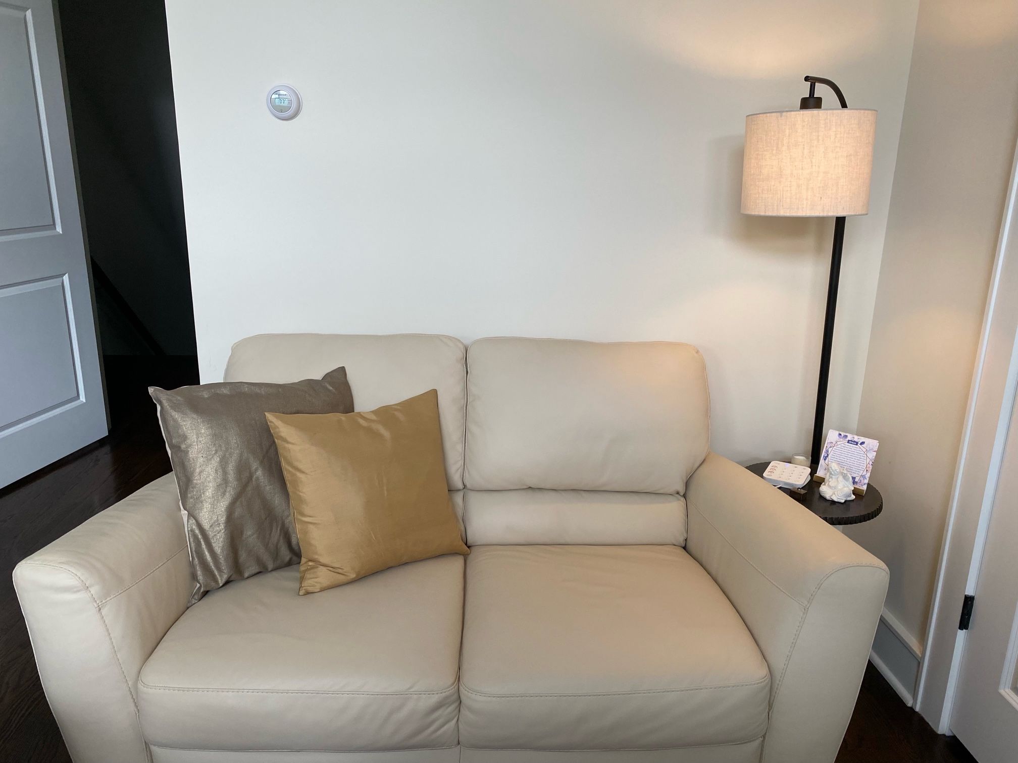 Leather Cream Love Seat