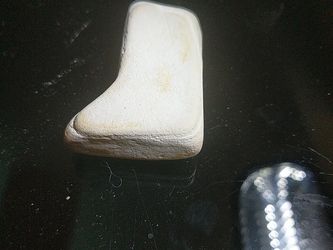 Naturally boot shaped white stone from morrow bay, great conversation piece