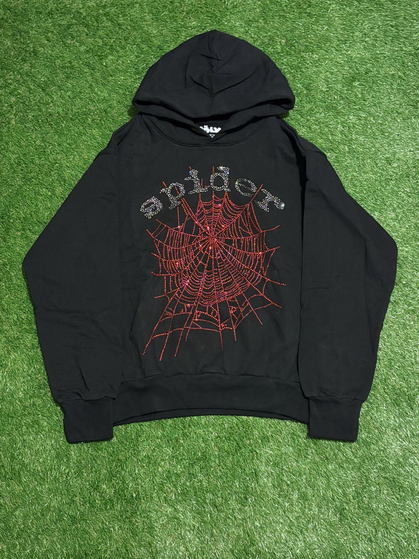 Rhinestone Web Sp5der Hoodie 
