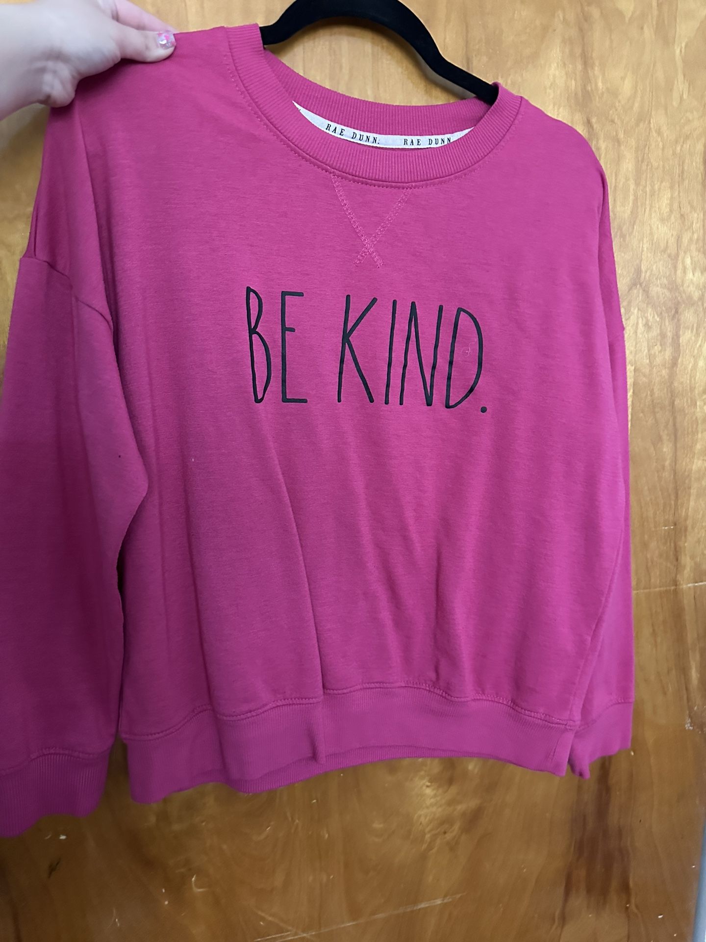 Rae Dunn Pink Crew Neck Sweatshirt Small