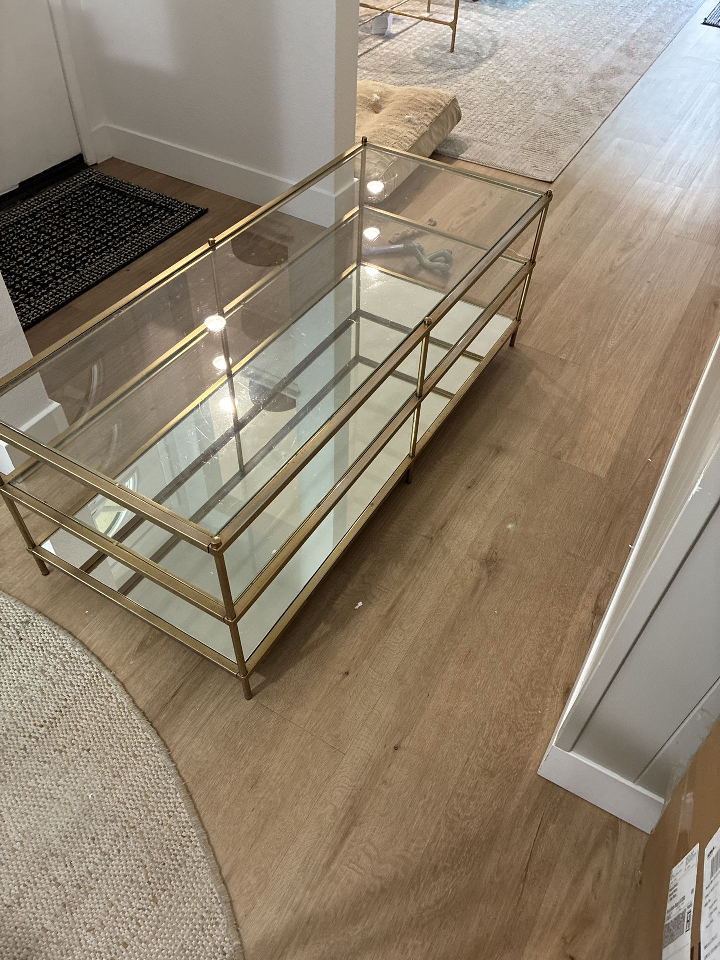 West Elm Brass And Glass Coffee Table