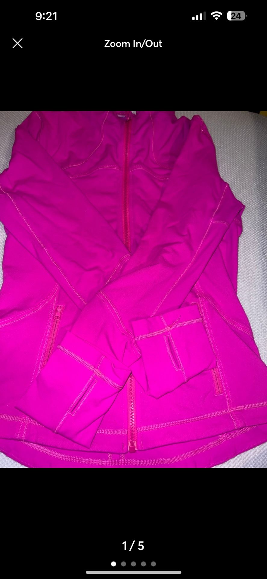 Lululemon Define Jacket Size 8 Hot pink