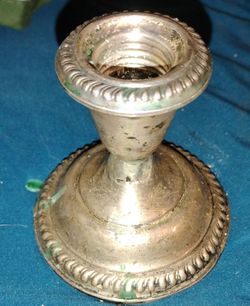 Weighted sterling silver candle holder