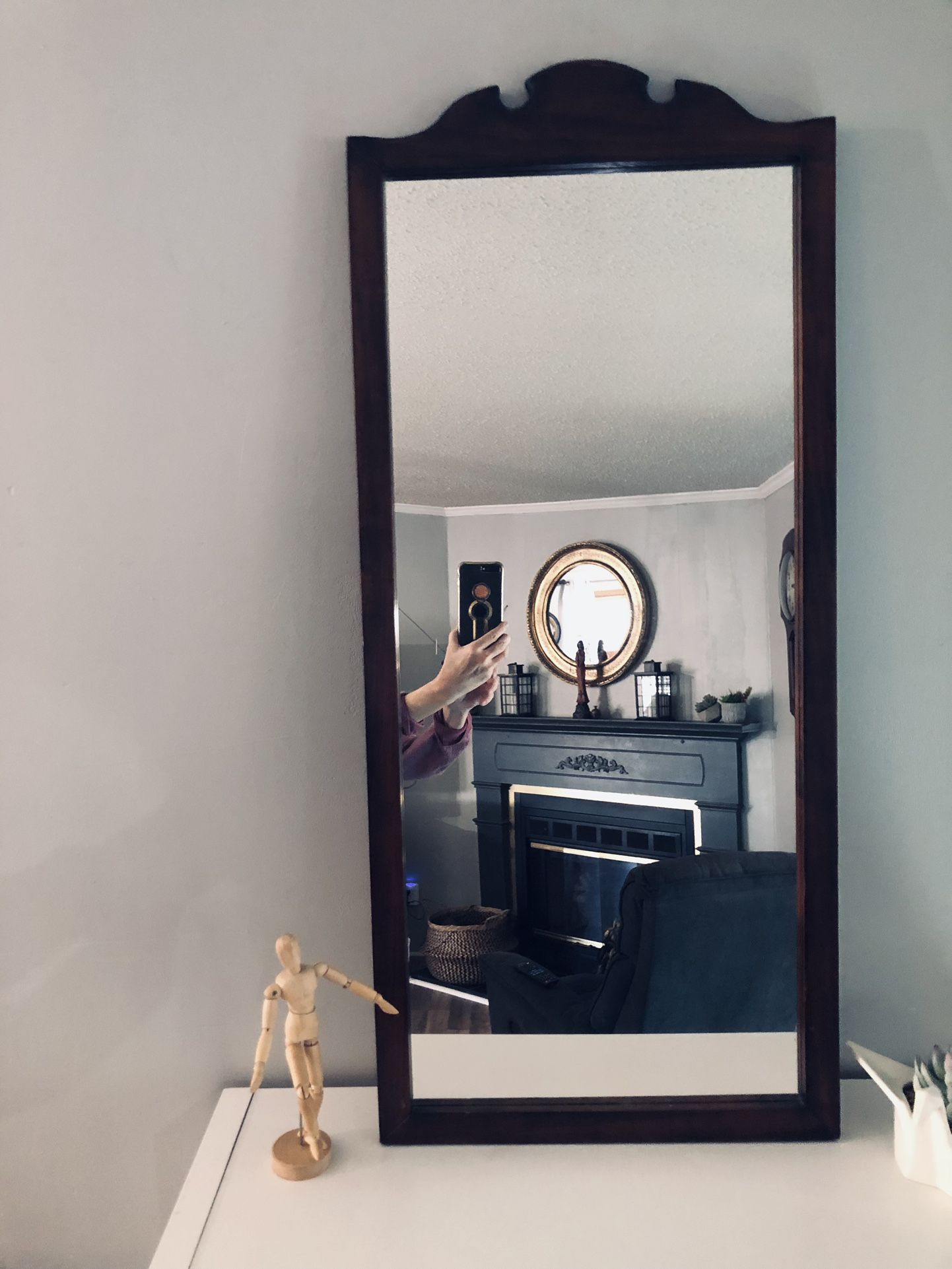 Antique Wooden Mirror Out 2 1/2 Feet Long By About 14 Inches Wide Very Old Was Actually Purchased At Shears