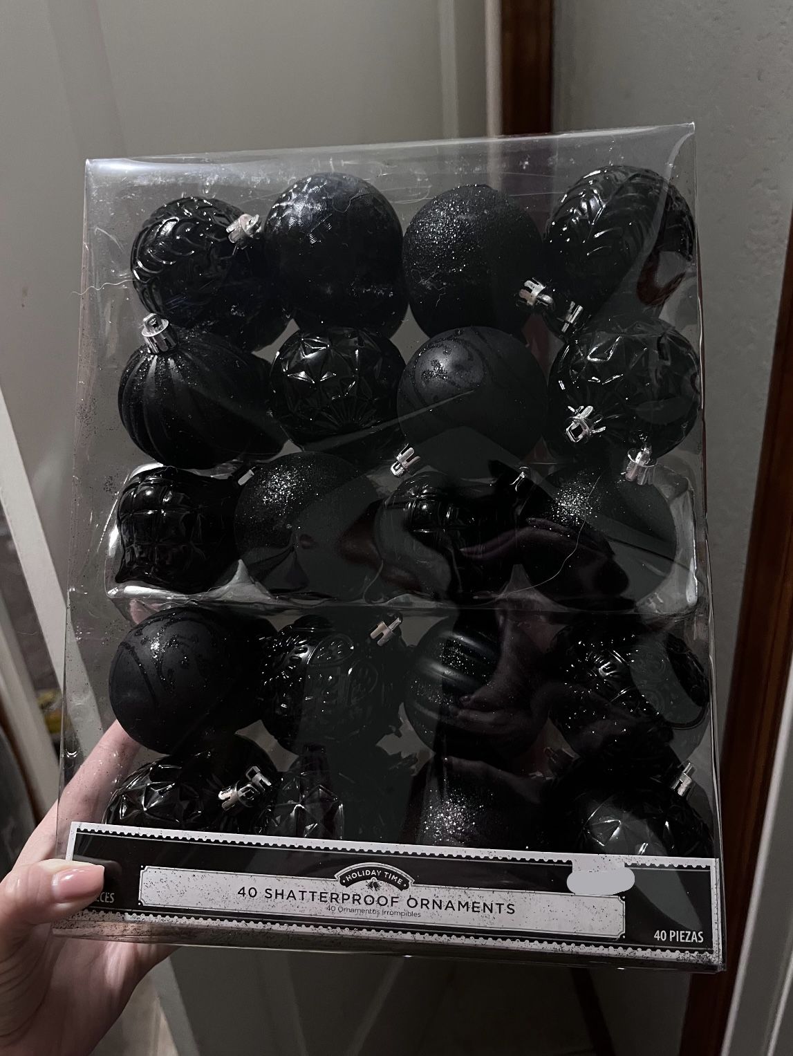 Black Shatterproof Ornaments 
