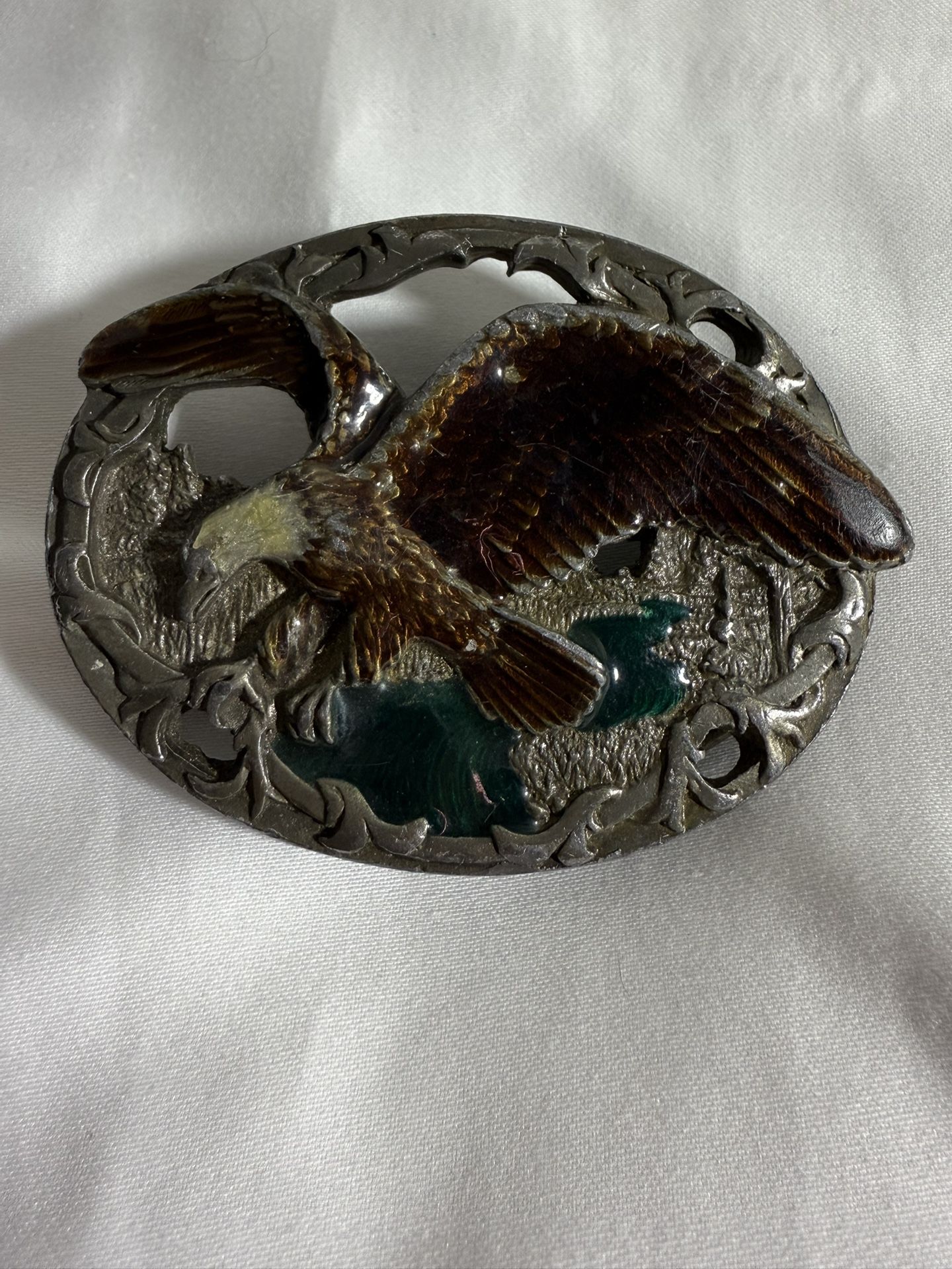 Flying Eagle C+J Inc Belt Buckle MADE IN THE USA, 1990