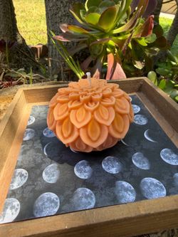 Handmade floral candle