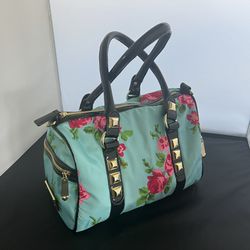 Betsy Johnson Handbag - Blue, Black And Floral