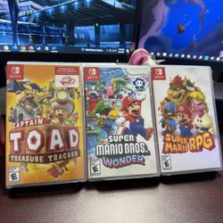 Super Mario Bros Wonder + Super Mario RPG + Captain Toad Treasure Tracker For Nintendo Switch