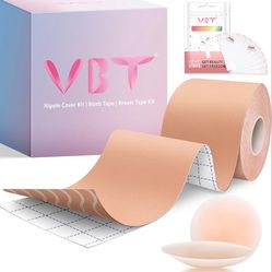 Breast Lift Tape, Body Tape for Breast Lift w 2 Pcs Silicone Breast Reusable