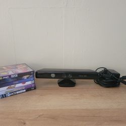 Xbox 360 Kinect With 6 Games And Wires