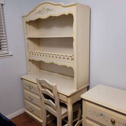 7 pieces. Dresser, nightstand, desk, hutch, chair, headboard, footboard