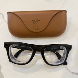 Like-New Meta Ray-Ban Smart Glasses Gen 2 + Prescription Lenses (L -5.25, R -4.50) + Case