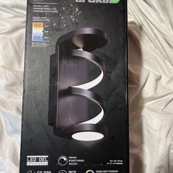 Swirl 1-Light Black LED Outdoor Wall Cylinder Light