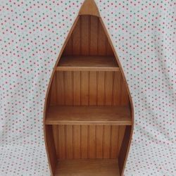 Rustic Wood Canoe Wall Shelf, Cabin Lake Lodge Furniture, Lakehouse Cabin 
