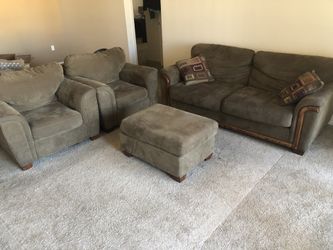 Couch, chairs, ottoman