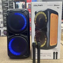🔥CHRISTMAS SPECIAL🔥3000W DUAL IO" PORTABLE KARAOKE SPEAKER WITH TWO WIRELESS MICS
