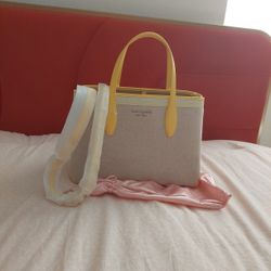 Kate Spade Canvas Meduim Crossbody Purse, Satchel