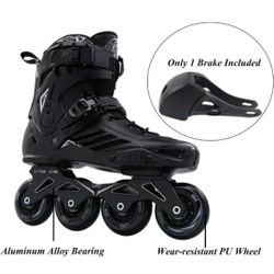 LIKU Black Professional Inline Skates Unisex . Men size :6 ; Women Size:7