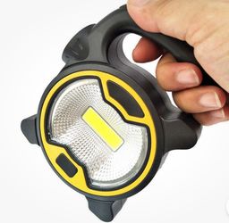 Yellow COB 2-in-1 LED Work Light/Camping Lamp/Flashlight/Cordless Torch