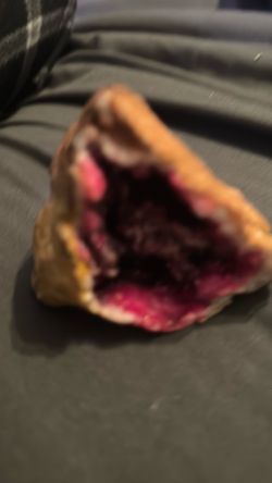 Pink Dyed Quartz Geode  Sparkling Crystal Rock Decor