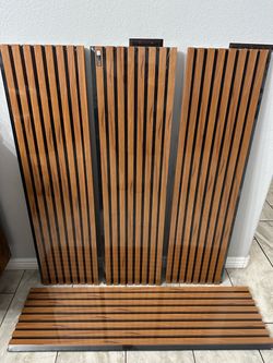 NEW 4 Pack Acoustic Wood Panels for Wall 47.24" x 12.79" Wood Slat teak
