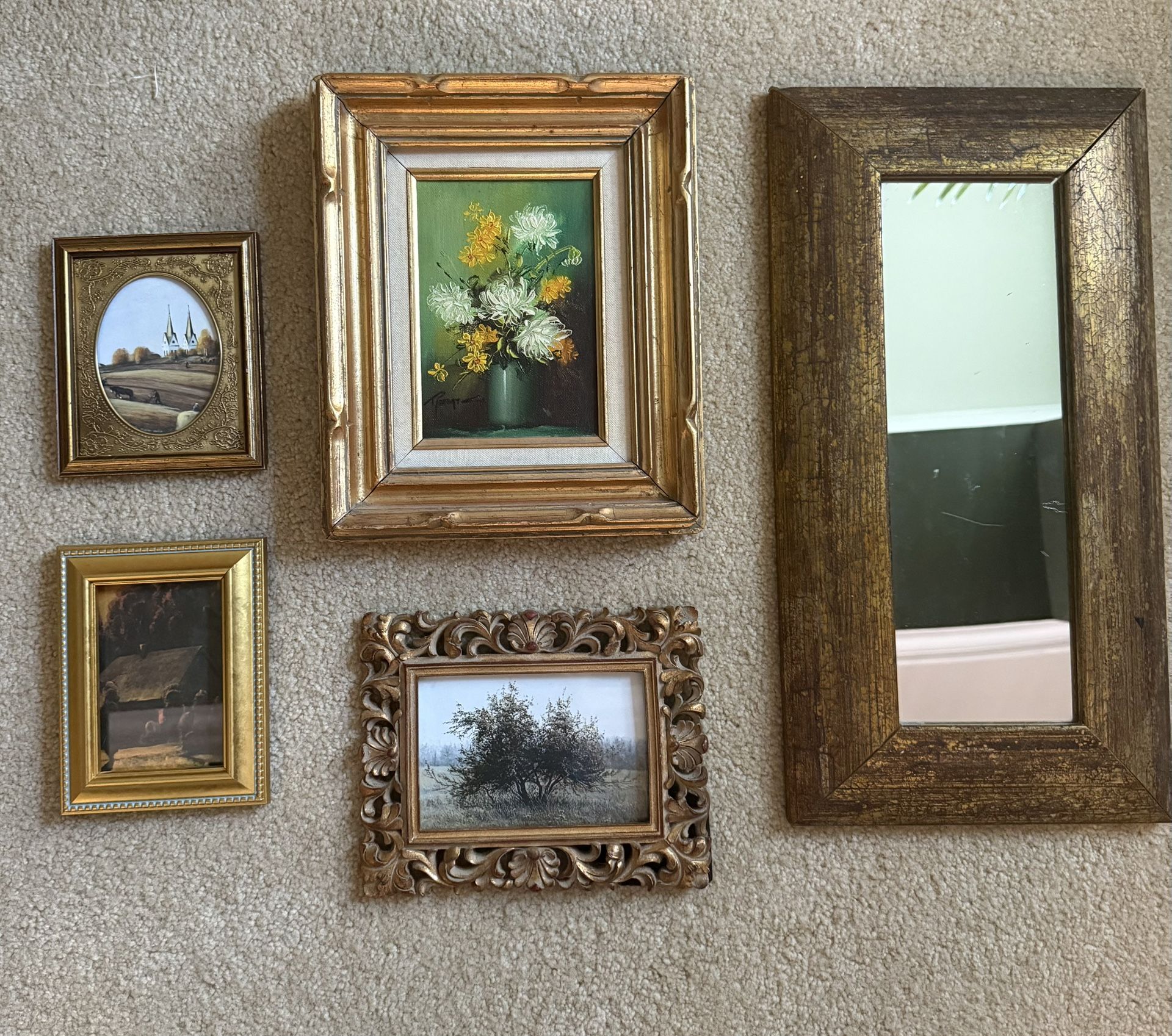 Beautiful Vintage Gold Framed Gallery Wall