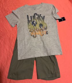 Boys Casual Shorts And Shirt Set- Size12