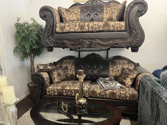 Sofa loveseat 2 pc brown