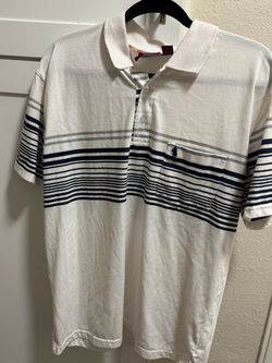 LADA Mens Striped Polo Shirt -Large
