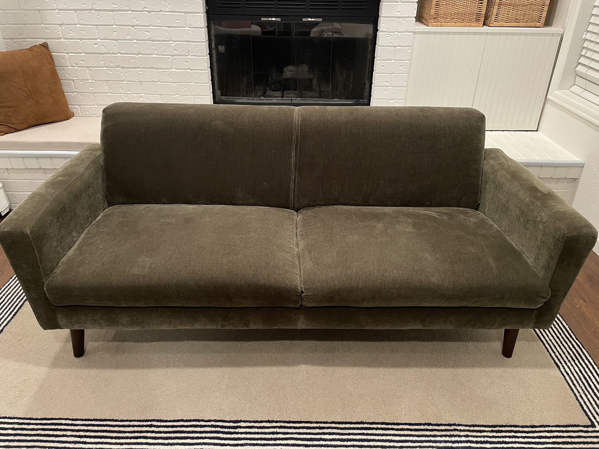 West Elm Oliver Sofa (72”), Dark Olive