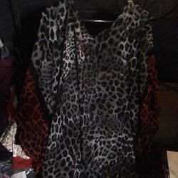 Lane Bryant Sheer Animal Print Tunic or Cover Up Black/Red 22/24