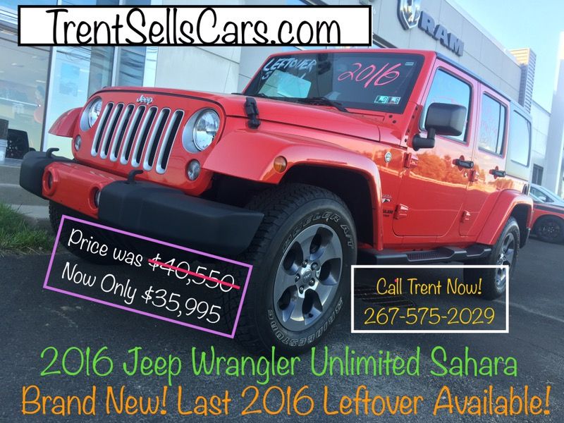 2016 Jeep Wrangler Unlimited Saharan! Brand New! Last Leftover! $2675752029@ Call Trent Now!