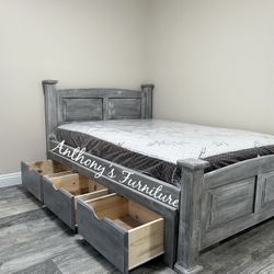Full Bed With Drawers And Mattress