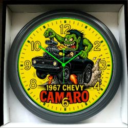 1967 Chevy Chevrolet Camaro Glow In The Dark Wall Clock New!