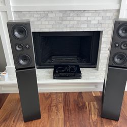 NHT T5 Tower Speakers with Crossover and Sub  Amplifier