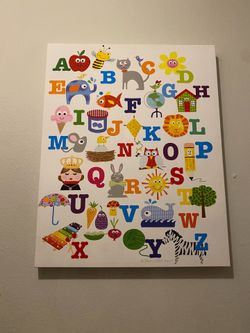Large Educational ABC Alphabet Chart Kids Wall Art (24x30)
