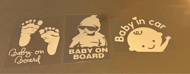 Pack of baby on board car stickers