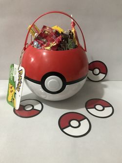 Halloween Pokemon Pokeball Costume Trick OR Treat Pail