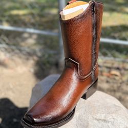 Nueva Bota De Piel  Con Cierre 