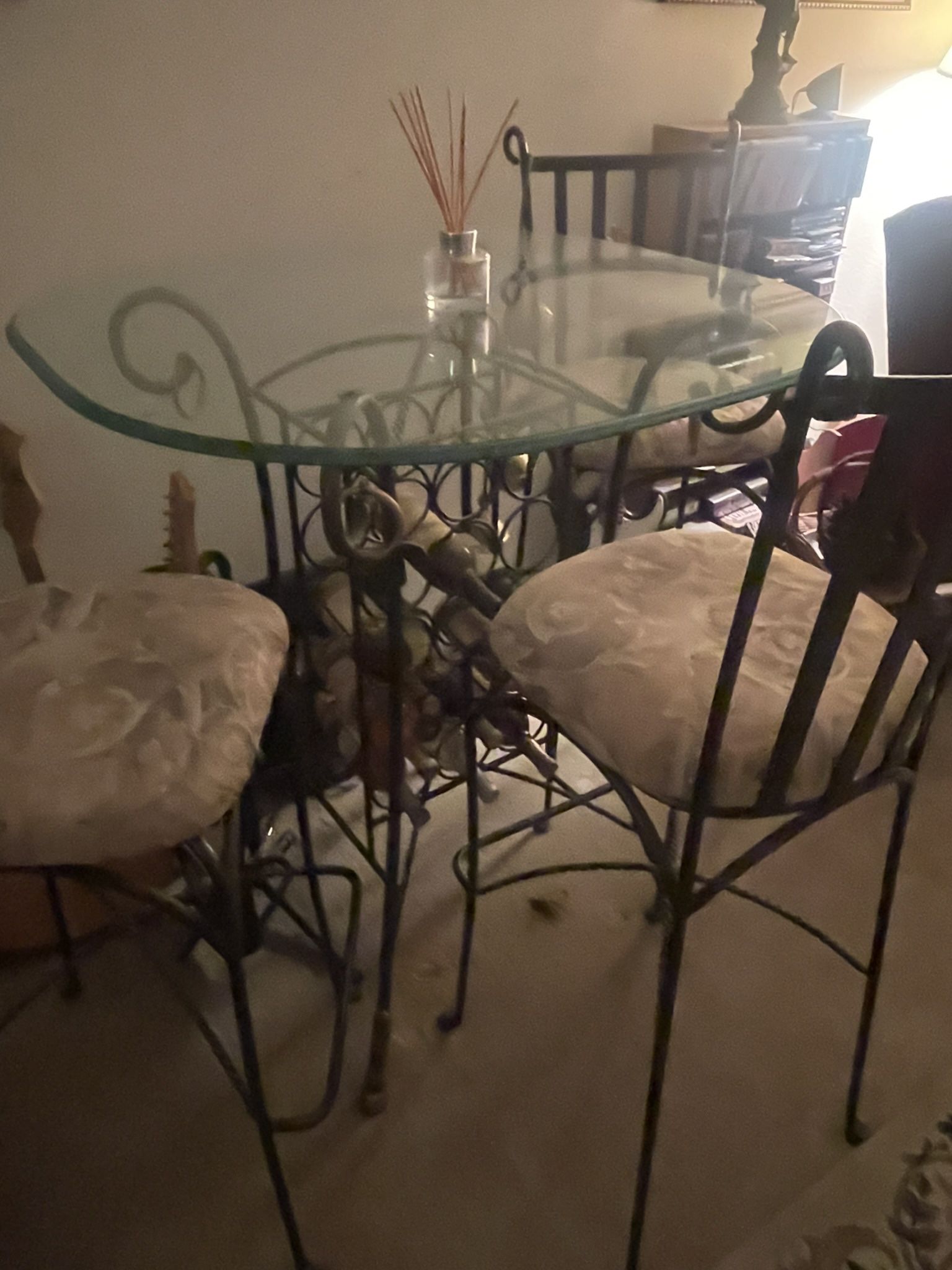 Glass Top Table & 4 Chairs