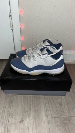 Air Jordan 11 Low White Navy Sneakers